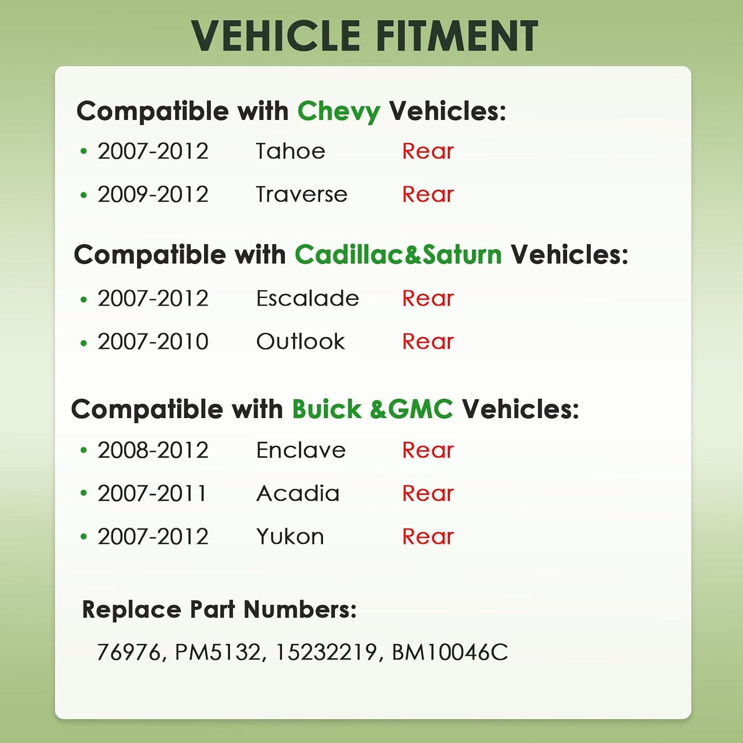 Motor soplador trasero CA comp Buick Enclave 08-12