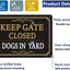 2 Letreros Metal Advertencia Perro 10x7"