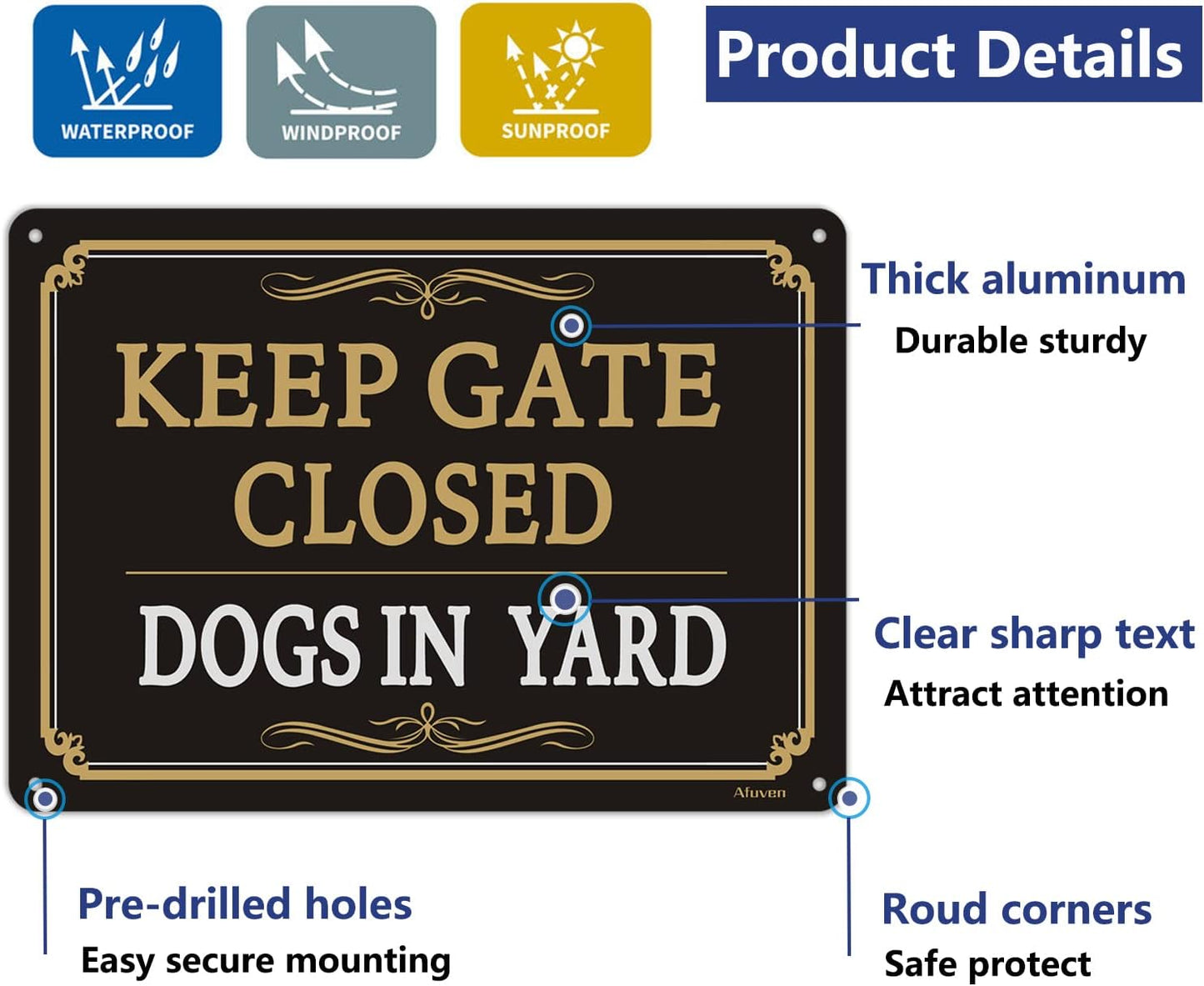 2 Letreros Metal Advertencia Perro 10x7"