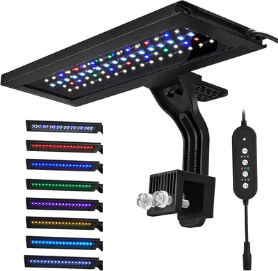 Luz LED acuario 18W 8 modos espectro completo 12-24pulg