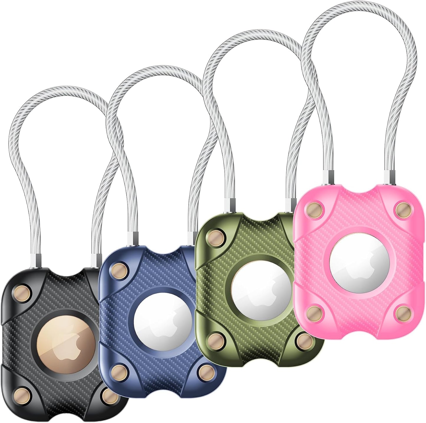 4 Soportes Airtag con Cable Llavero Impermeable IPX7