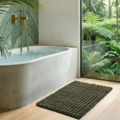 Tapete baño 20x32pulg felpilla antiderrap verde
