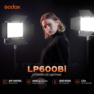 Panel LED bicolor 60W kit 2 luces con soporte y funda