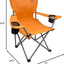 Silla plegable camping adultos con bolsa transporte naranja