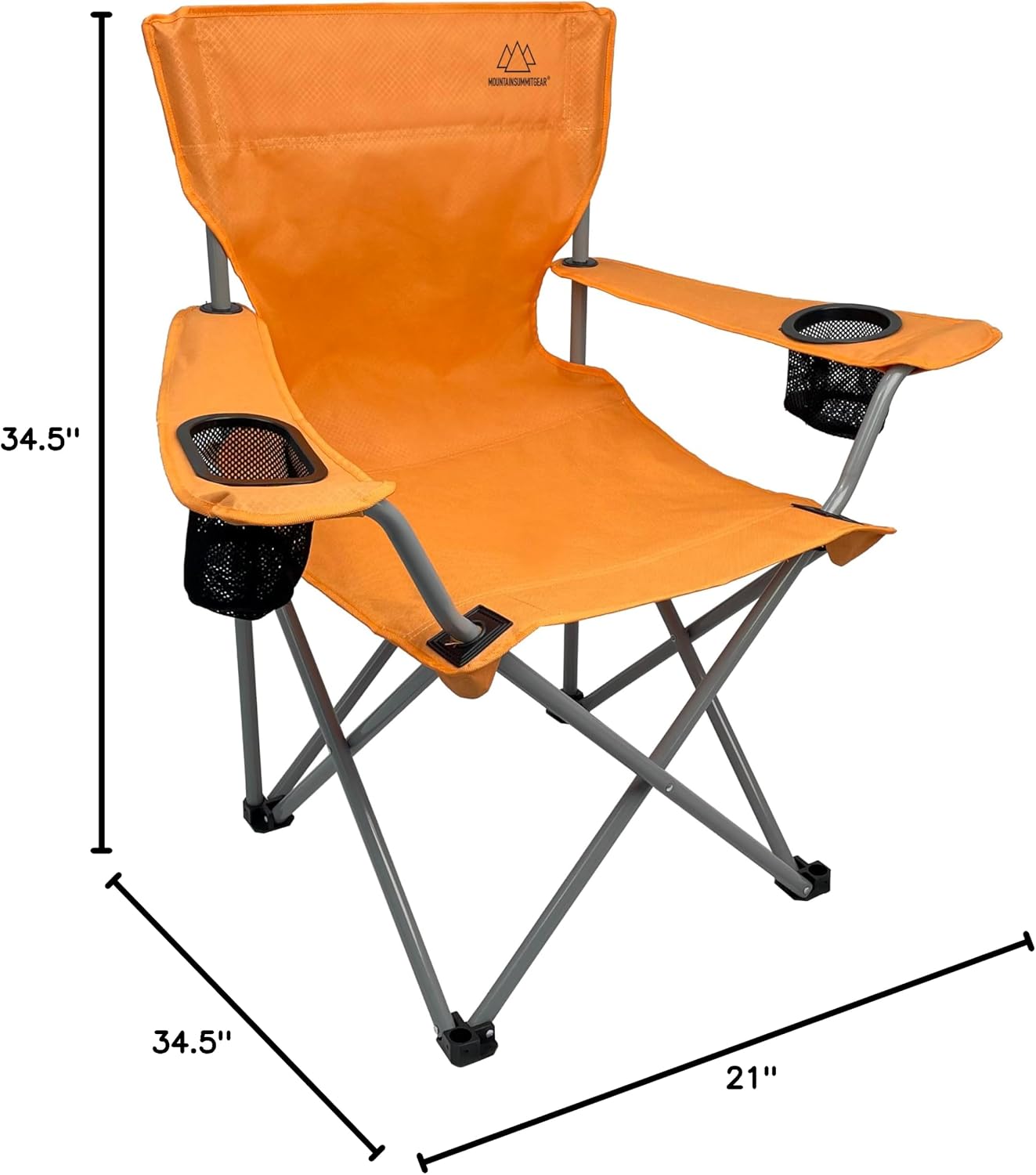 Silla plegable camping adultos con bolsa transporte naranja