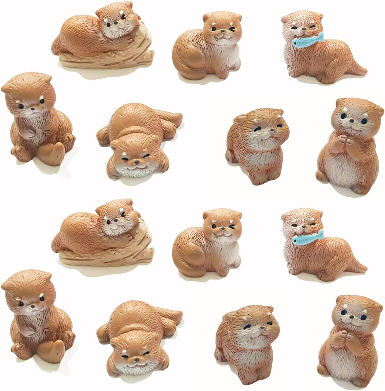 14 figuras nutria mini jardín hadas decoración césped