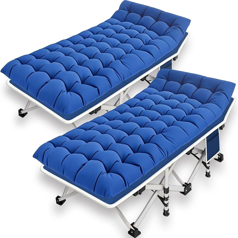 2 Catres Camping Adultos Colchón Plegable Resistentes