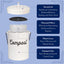 Cubo compostaje esmaltado blanco 1.3gal con tapa y filtros