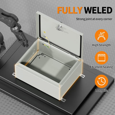 Caja conexión metálica IP65 interior exterior 450x350x200mm