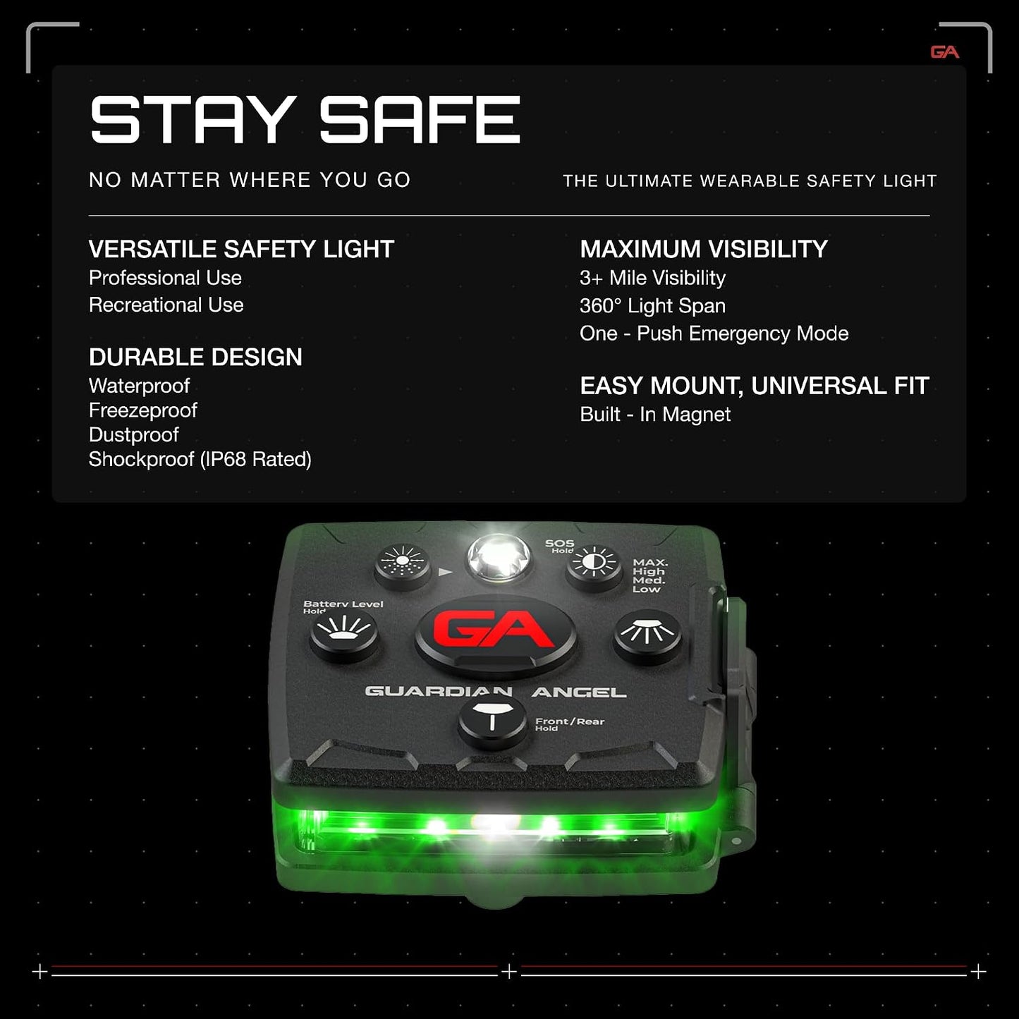 Luces LED recargables magnéticas para perros ciclismo