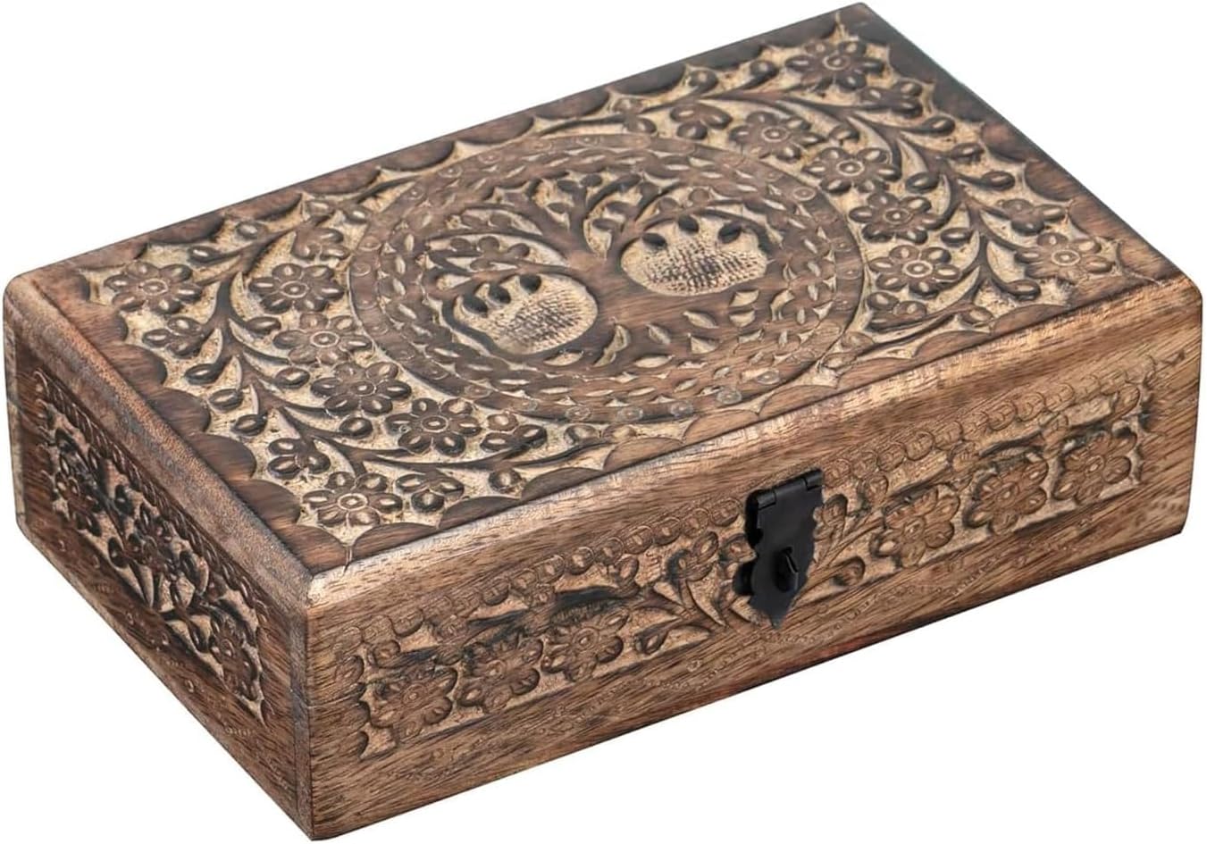 Caja joyas madera tallado árbol vida regalo cumpleaños mujer