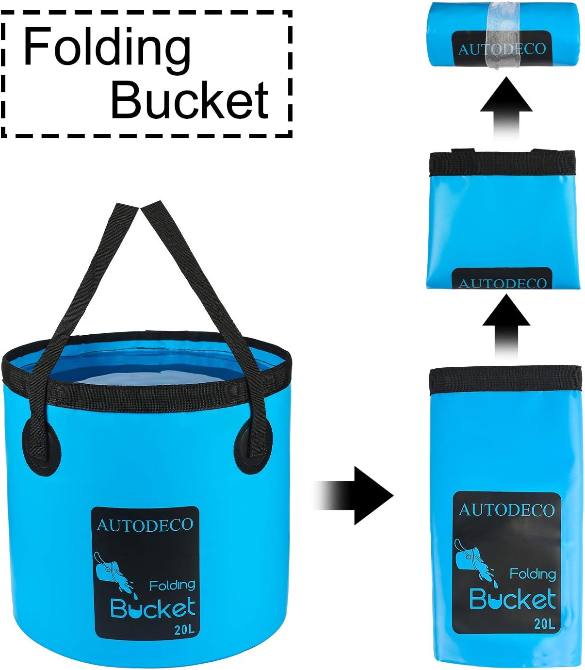 Cubo plegable contenedor 5gal 20L lavabo portátil