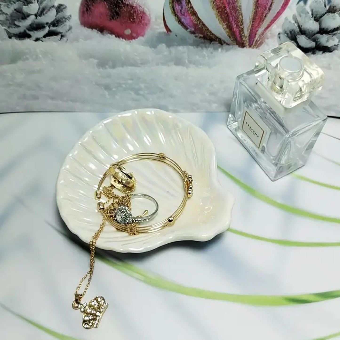 Bandeja joyería cerámica para anillos y aretes 3.9"