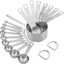 Juego 18 tazas y cucharas acero inox 18/8 para seco y líquido