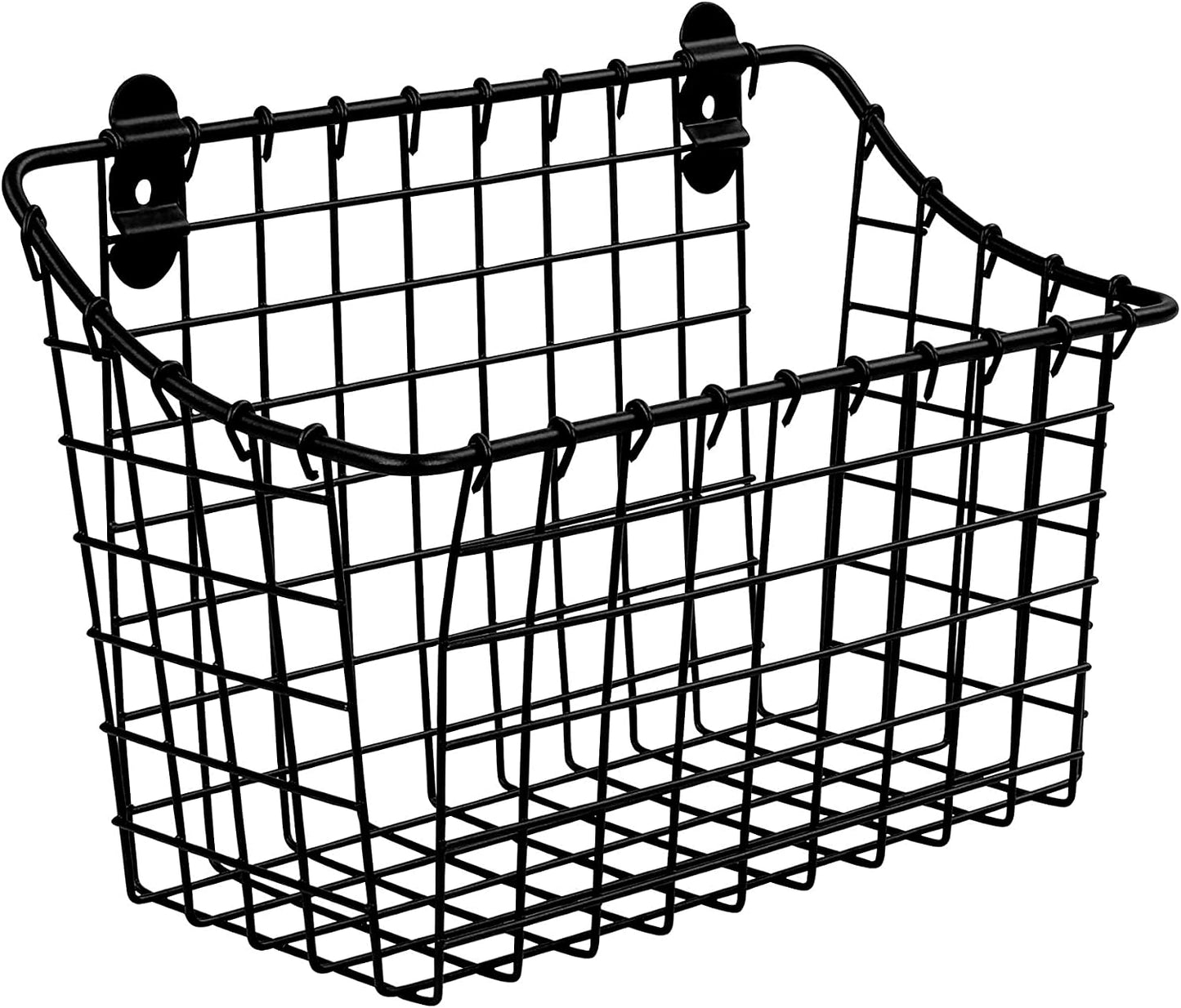 Cesta alambre pared negro mate organiz. cocina