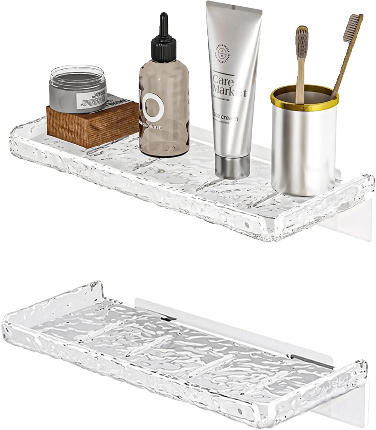 Organiz. ducha 2 Pzas estante flotante transparente