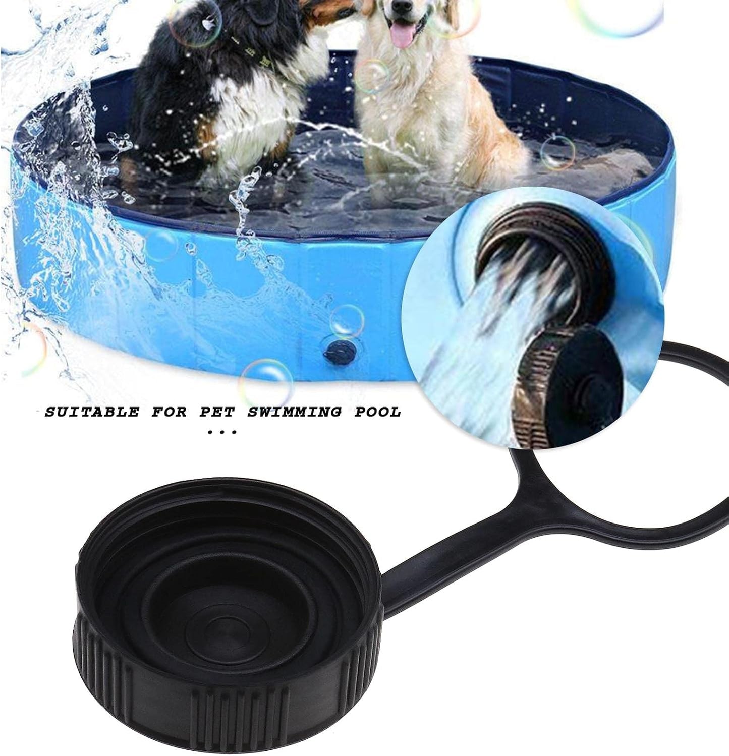 Tapón drenaje piscina mascotas plegable interiores