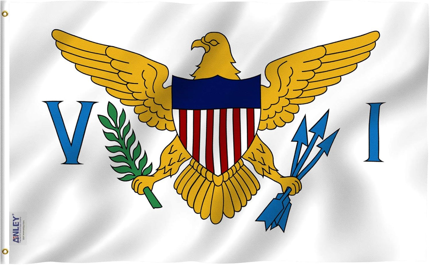 Bandera Islas Vírgenes 3x5ft poliéster doble costura