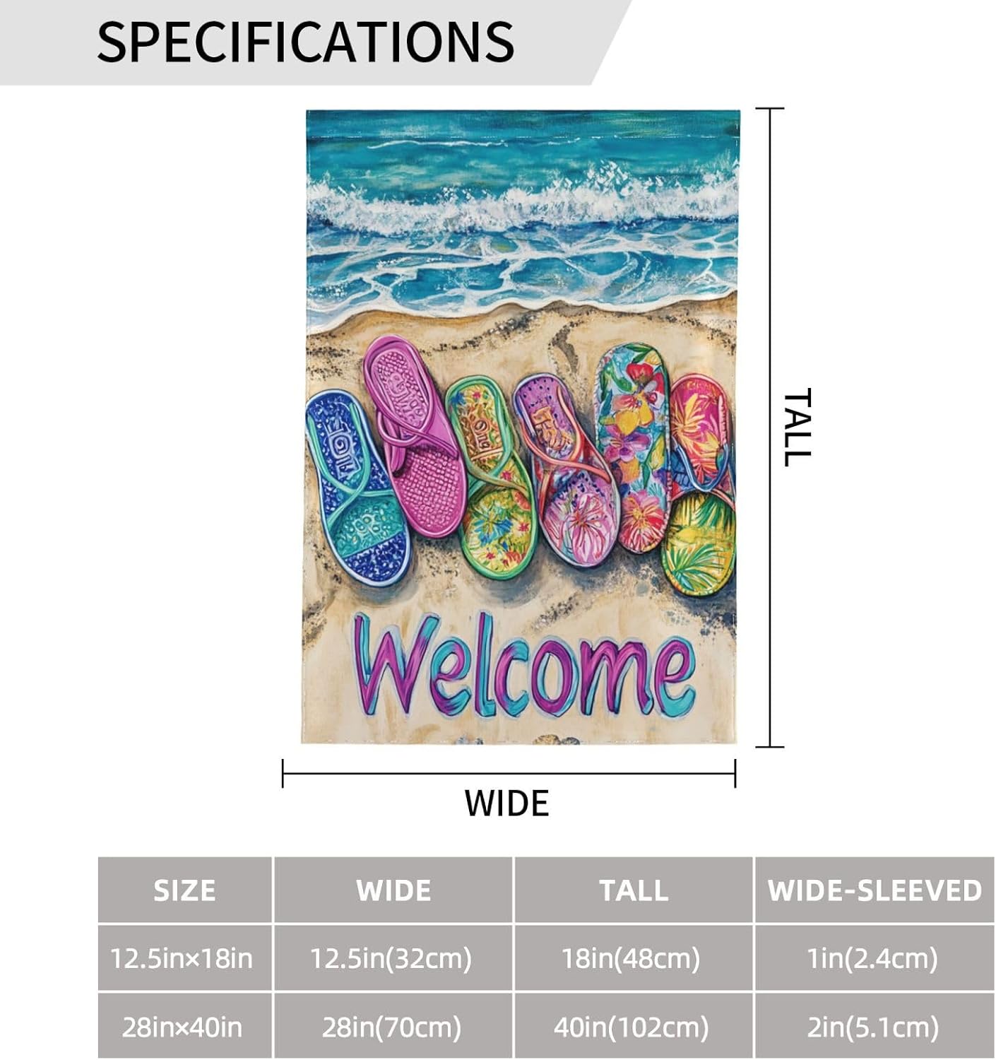 Bandera de playa doble cara 12.5x18" burlap para jardín