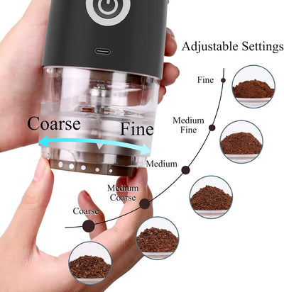 Molinillo de café portátil 2 en 1 eléctrico y manual con 5 ajustes