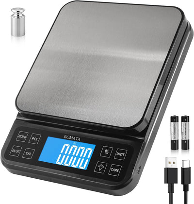 Báscula cocina 5kg 11libras 0.1g USB LCD acero inox