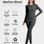 Conjunto capa base lana merino mujer para esquí