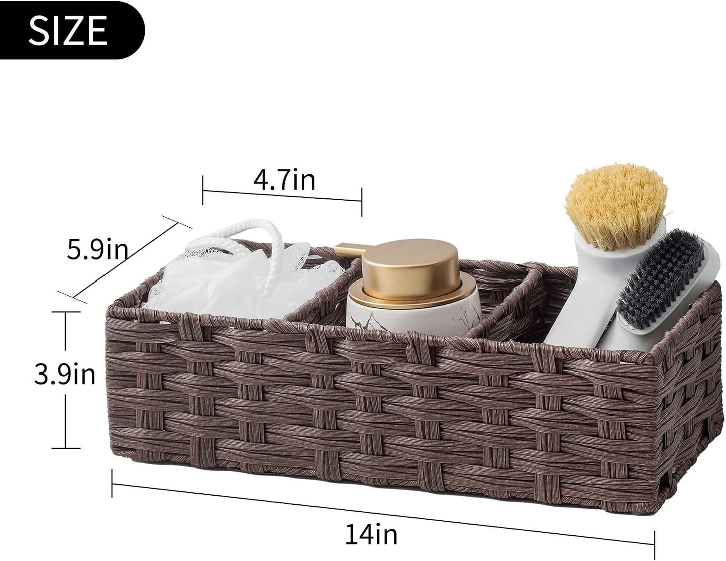 Cesta papel plástico baño con divisor almacenamiento