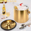 Cubo hielo acero inox 3.2L con tapa cuchara pinzas para fiestas