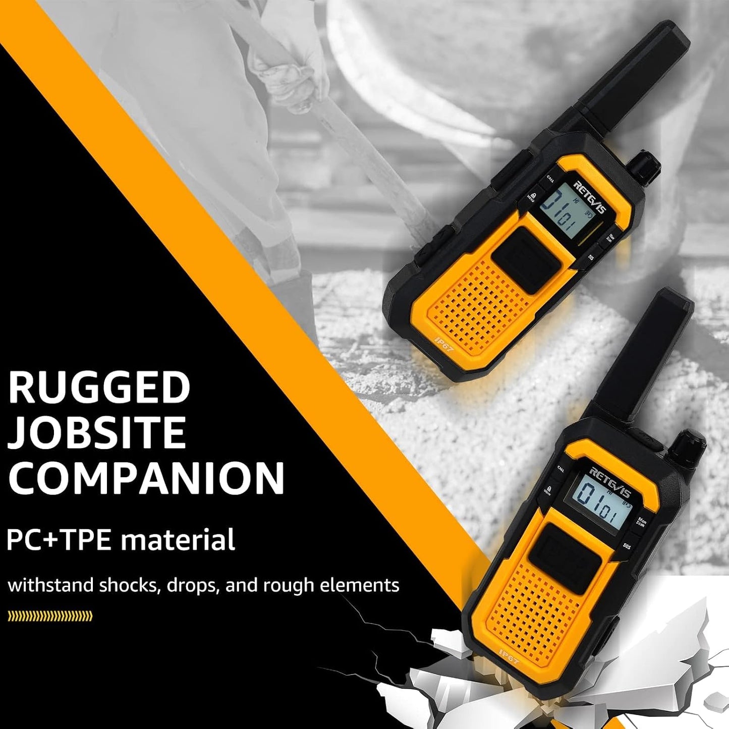 Walkie Talkies Resistentes con Auriculares 2000mah