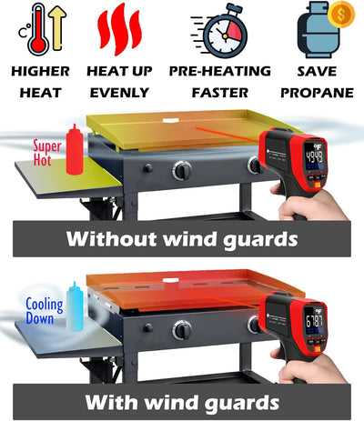 Protectores viento plancha Blackstone 22pulg acero inox 430