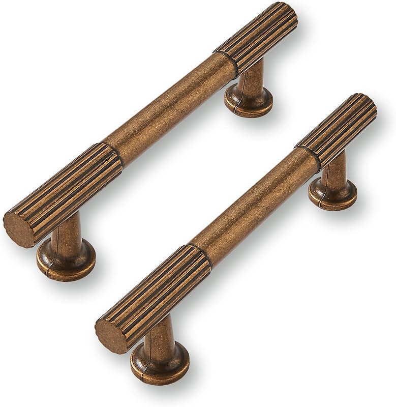 10 Manijas Latón Antiguo 3.5" para Gabinete Cocina