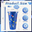 12 Vasos Plástico Fiesta Espacial con Tapa Pajilla 24oz