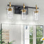 Luz tocador 3 luces led regulable negra dorada