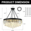 Candelabro cristal negro 9 luces 22pulg moderno colgante