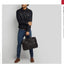Bolso mano hombre cuero negro contemporáneo