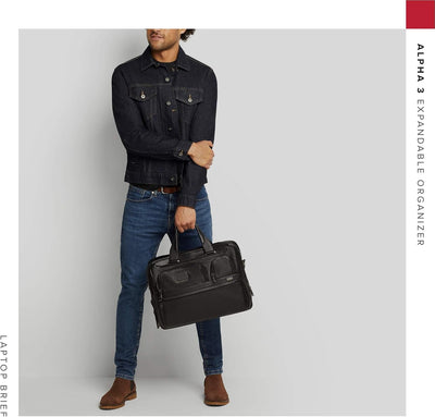 Bolso mano hombre cuero negro contemporáneo