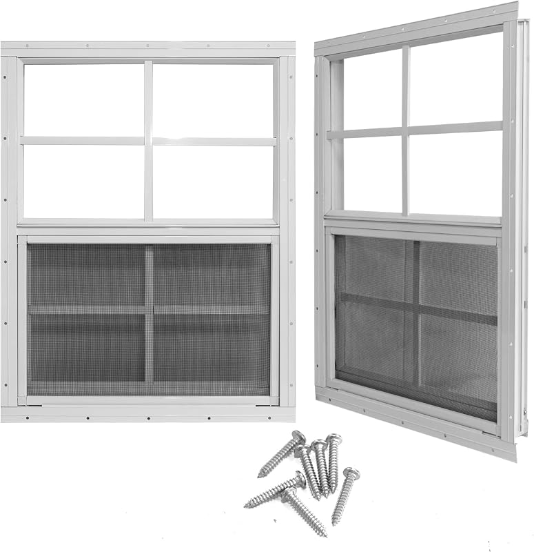 2 Ventanas corredizas cobertizo 18x27 vidrio templado malla