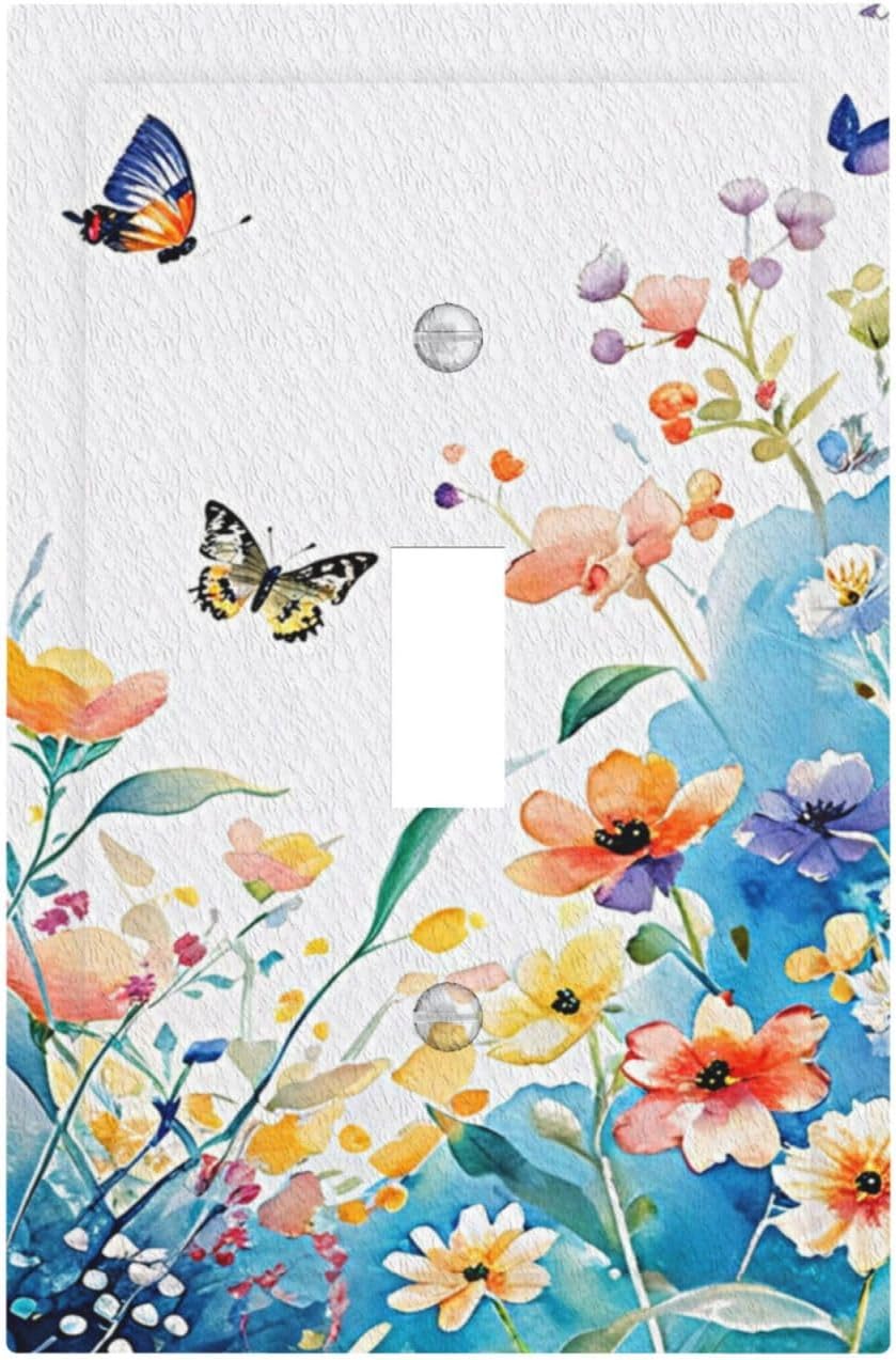 Placa interruptor floral botánica vintage para baño