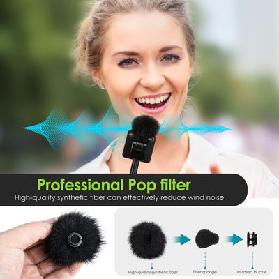2 Manguitos Viento para Rode Wireless Go II Filtro Pop