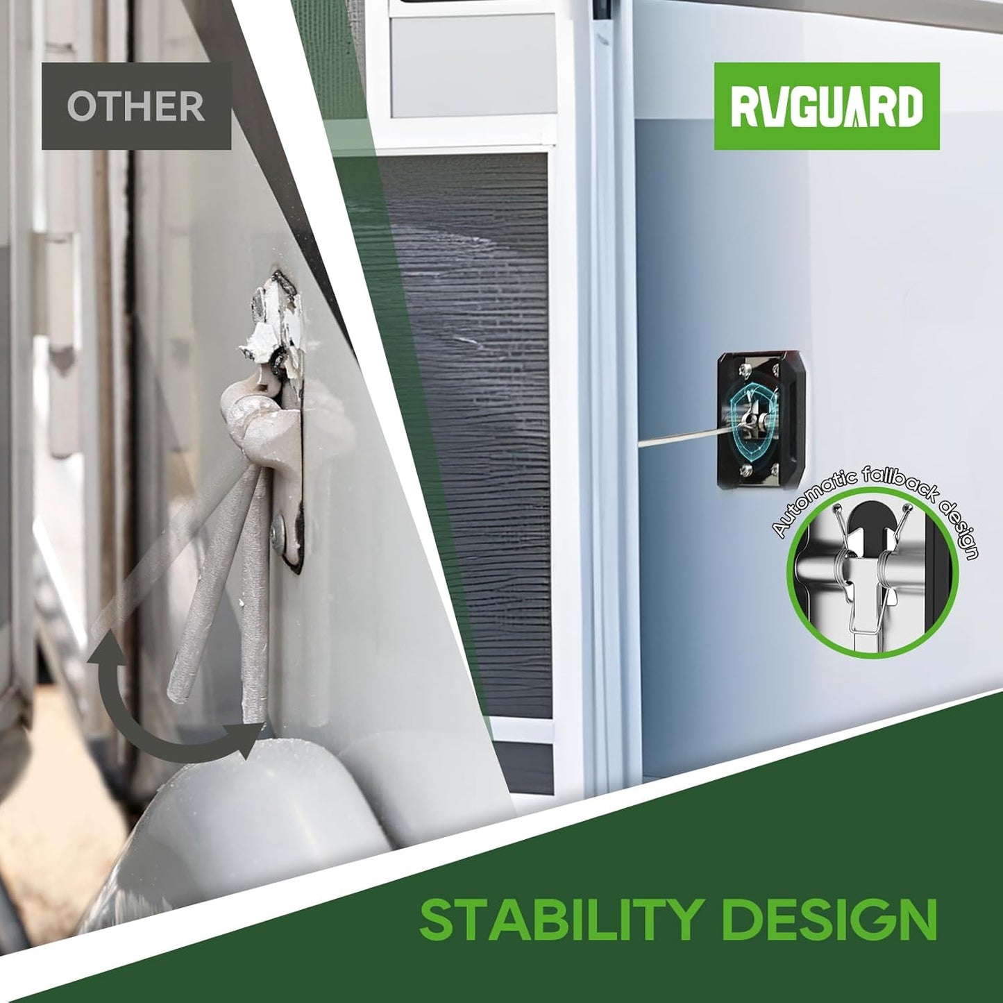 Soporte puerta autocaravana 6" acero inox cierre T
