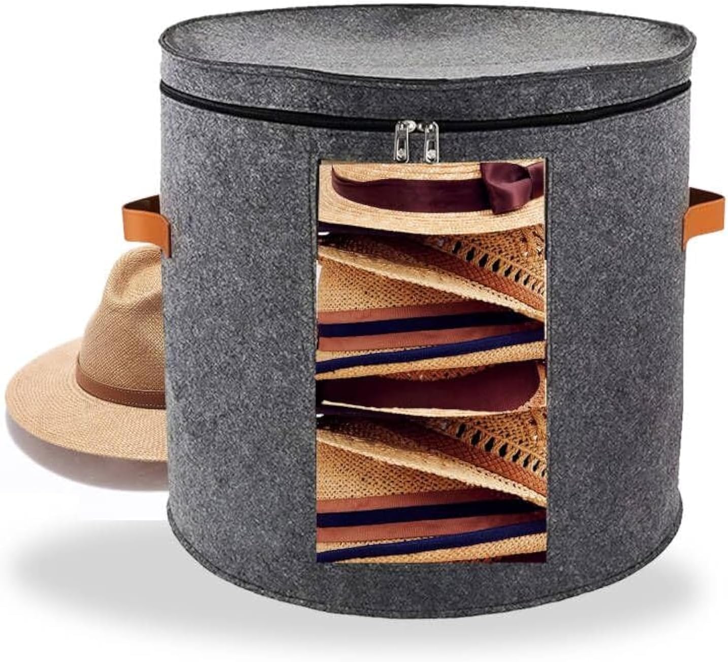 Caja fieltro organiz. sombreros plegable 19x17