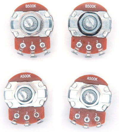 4 Pzas Potenciómetros Volumen Guitarra Eléctrica Bajo 15mm A500K