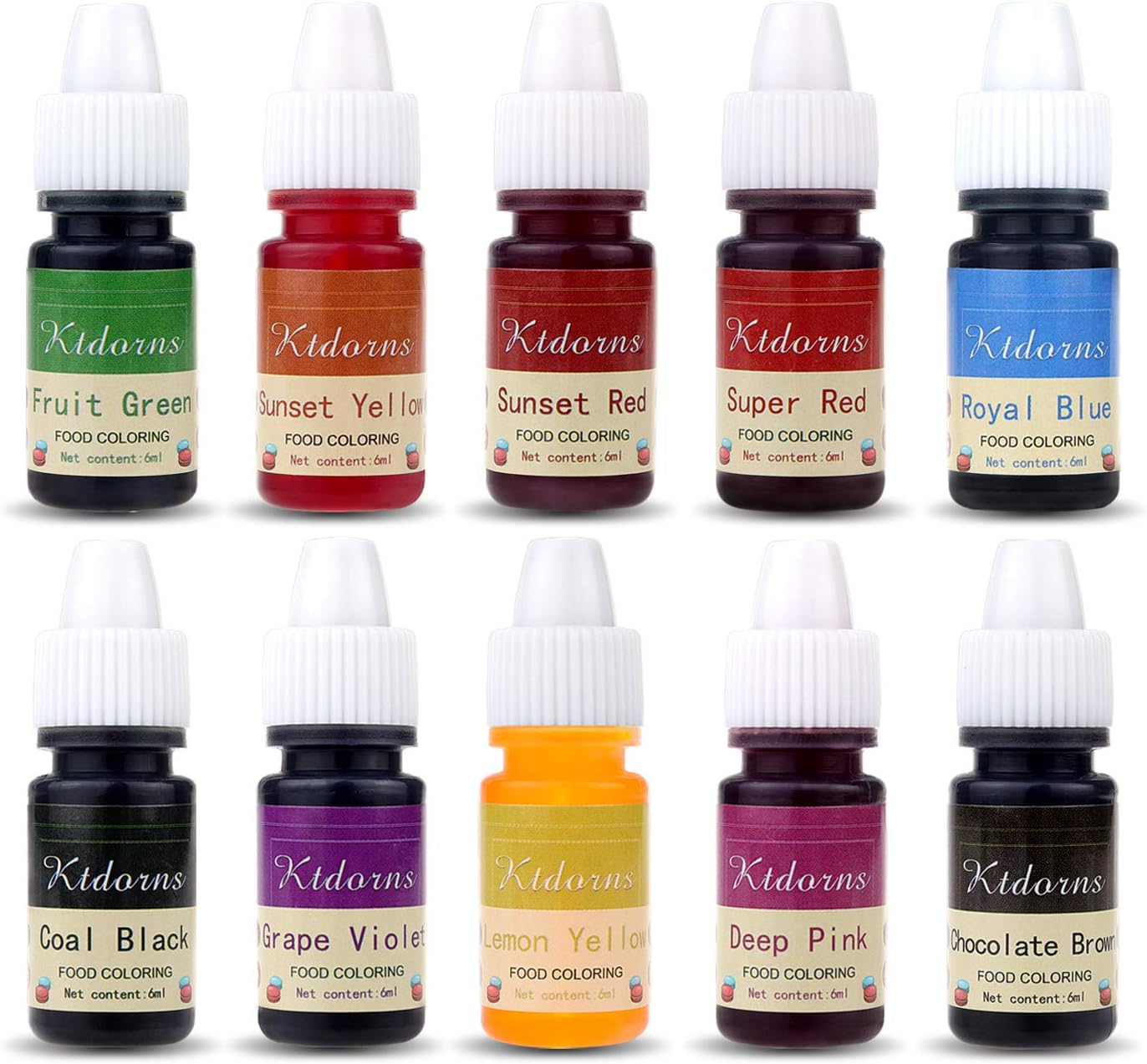 Kit colorante alimentario 10 colores para pasteles y cocina