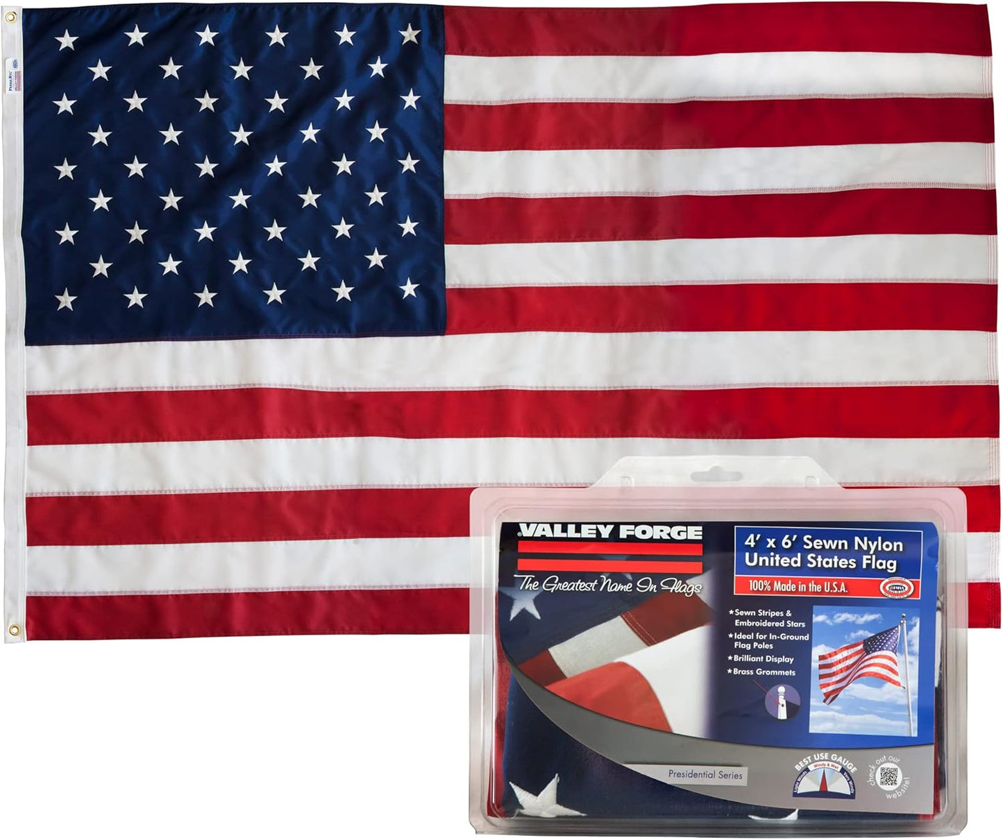 Bandera EE.UU. 4x6ft 2 capas poliéster resistente