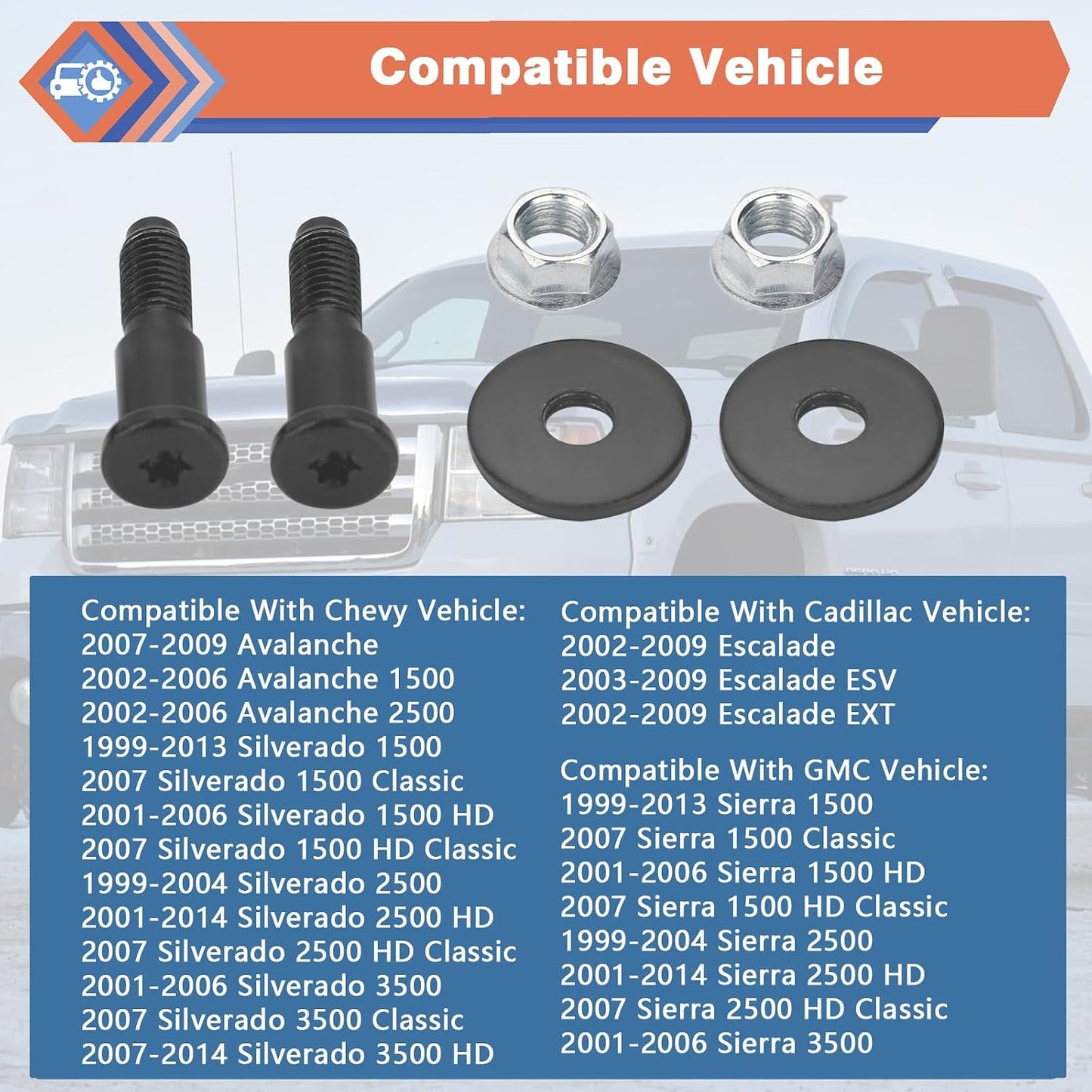 2 Pzas Cerrojo Puerta Trasera Chevy GMC 99-14