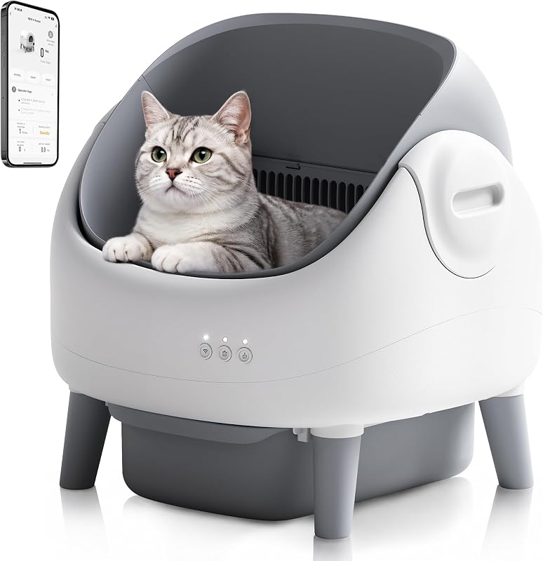 Caja arena gatos auto-limpiante con app y sensores
