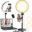 Luz escritorio 10pulg soporte LED halo para Zoom y laptop