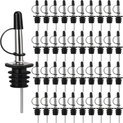 48 Boquillas Vertedor Botella Licor Acero Inox Tapa Goma
