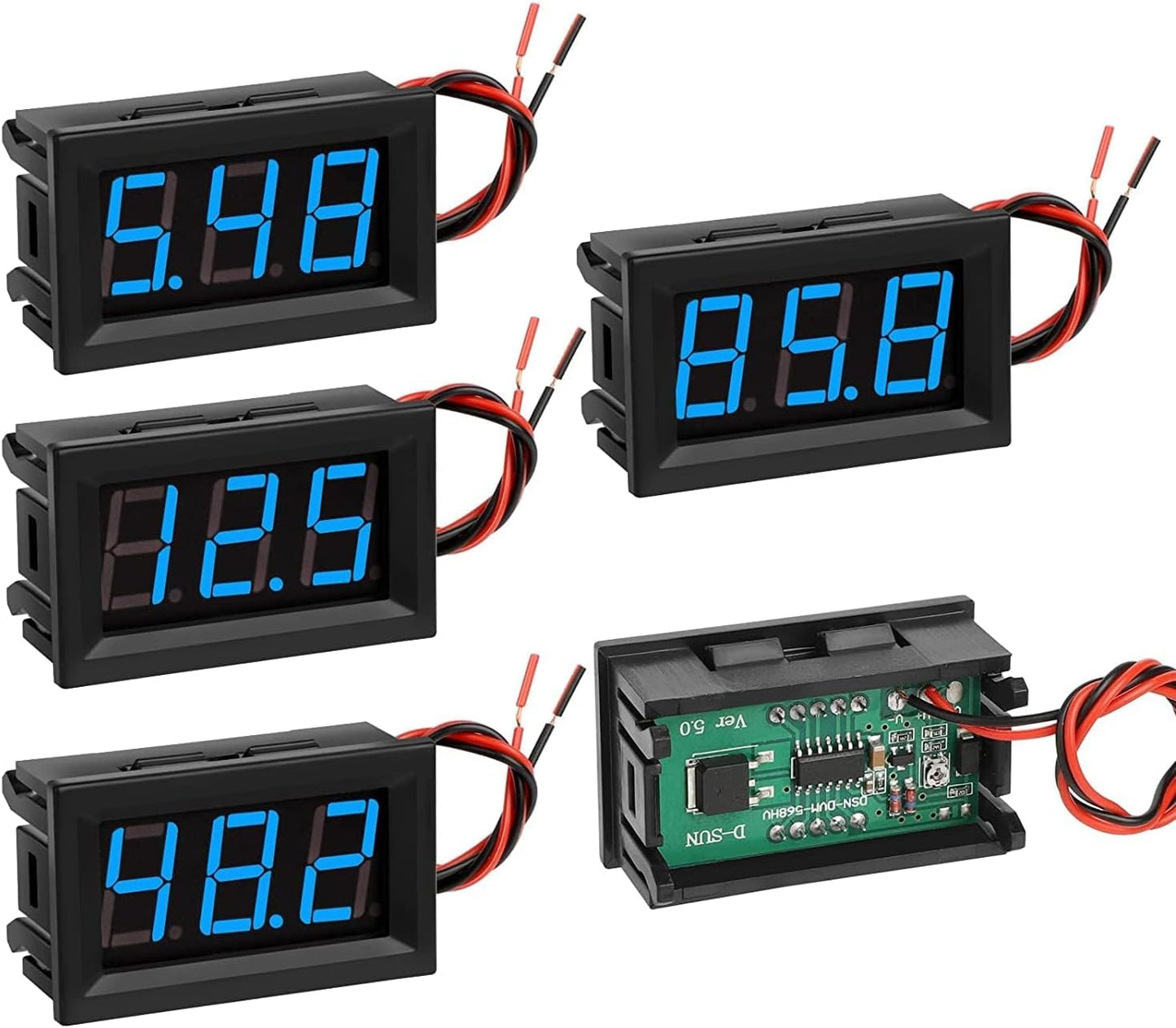Voltímetro digital 5-120V para coche golf motocicleta