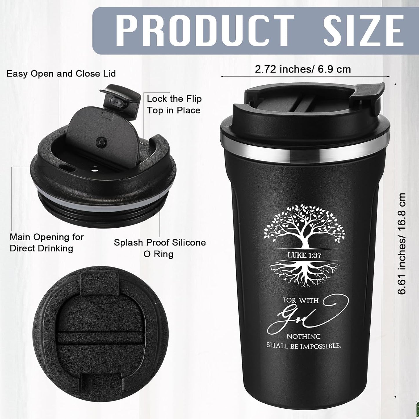 Set 10 vasos 17oz cristianos con versículos Biblia
